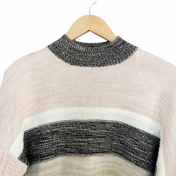Takara Sweater Preppy Striped Statement Sleeve Pullover Pink Women's Size Medium - Picture 5 of 10
